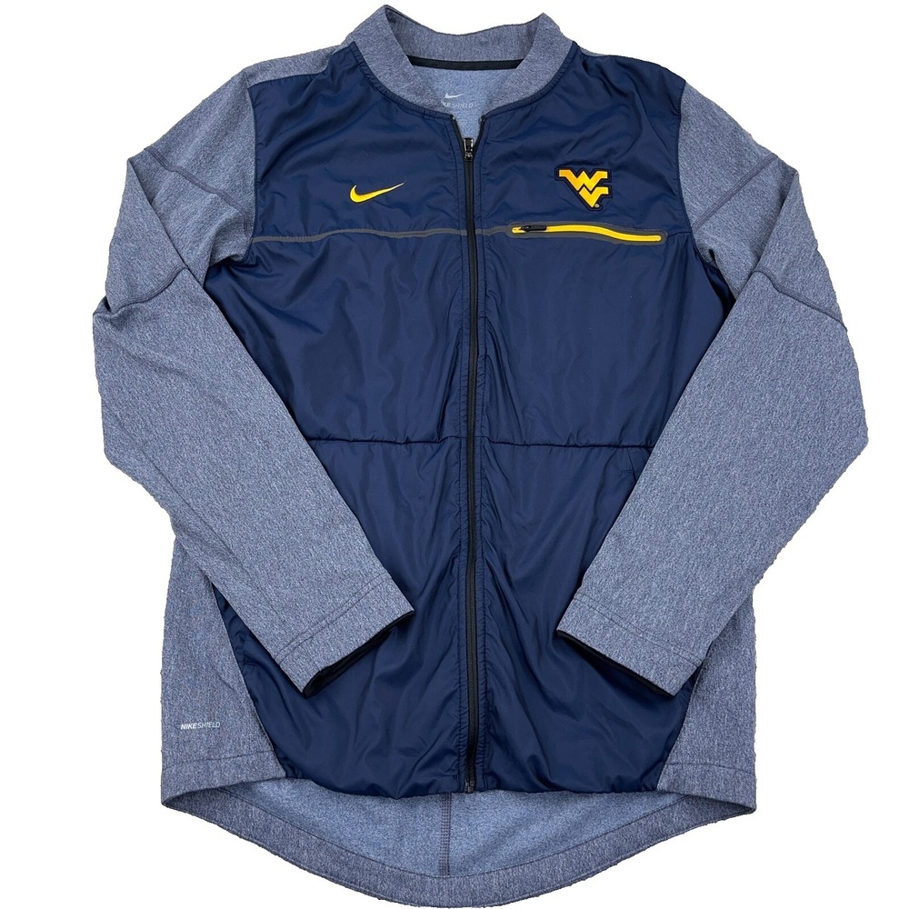 West Virginia Mountaineers Jacket Men Small Nike Shield On Field WVU Lightweight